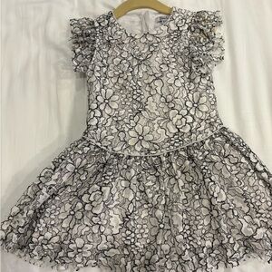 Frenchie Elegant Floral Lace Kids Dress Size 4T
